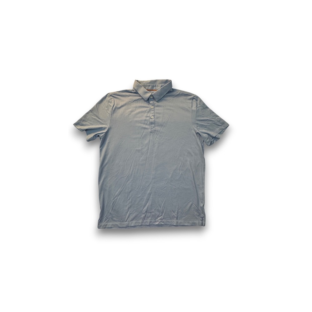 Modern Ambition Mens Blue Textured Polo Shirt Short Sleeve Size M 1754196
